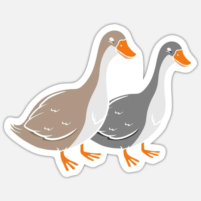Ducks - Sticker size S (10 x 10 cm) - white matte