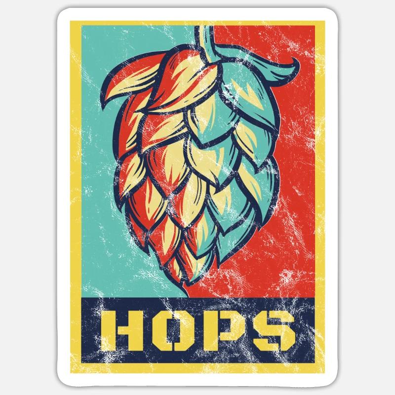 Hops beer beer drinker gift Sticker size S (10 x 10 cm)