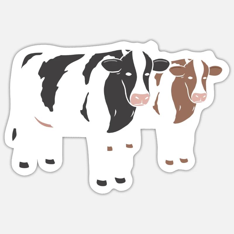 Vaches - Sticker taille S (10 x 10 cm) - blanc mat