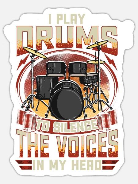 Schlagzeug Statement Drummer Drums Spruch Geschenk - Sticker Größe S (10 x 10 cm) - Mattweiß