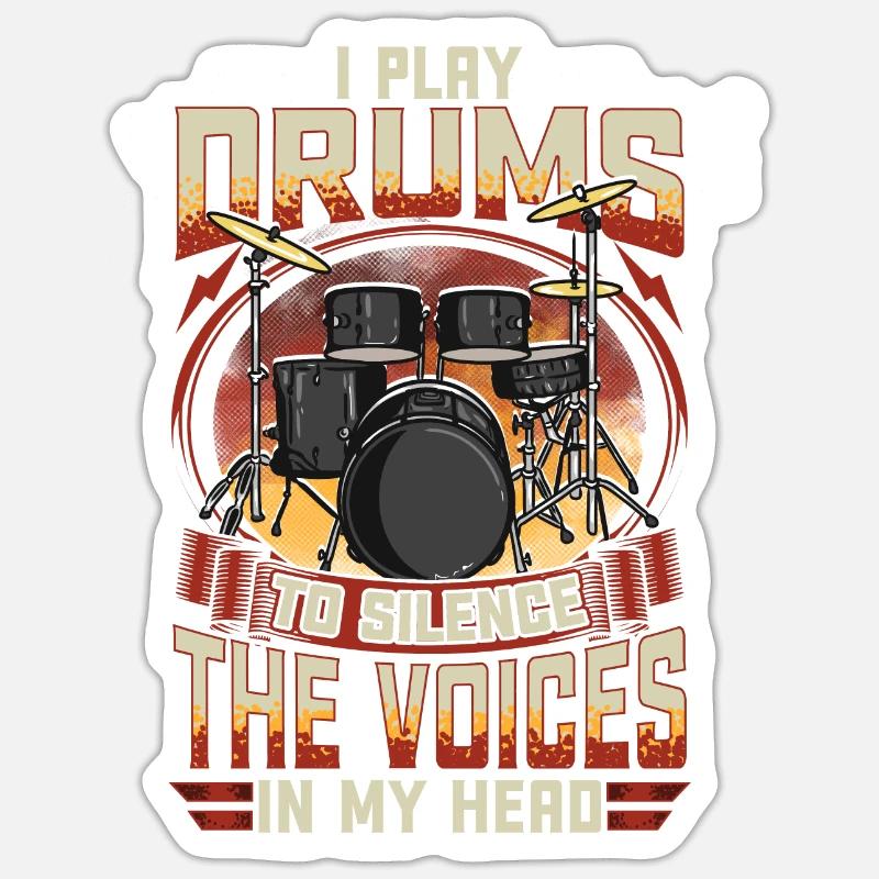 Drums Statement Drummer Drums disant cadeau - Sticker taille S (10 x 10 cm) - blanc mat
