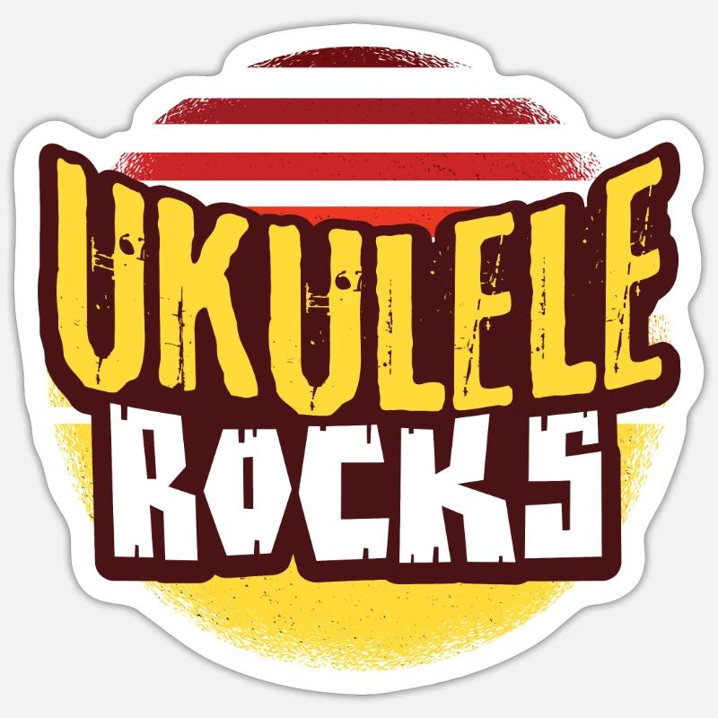 ukulele - Sticker size S (10 x 10 cm) - white matte