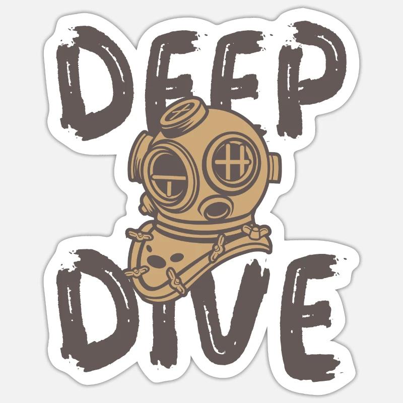 Casque de plongée profonde - Sticker taille S (10 x 10 cm) - blanc mat
