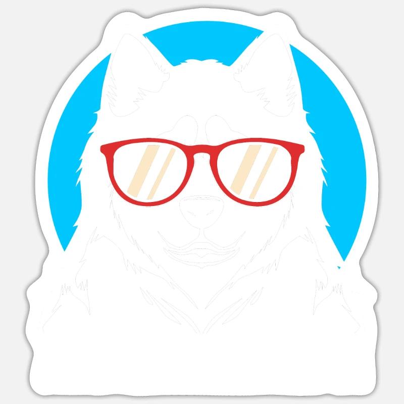 Malamute - Sticker taille S (10 x 10 cm) - blanc mat