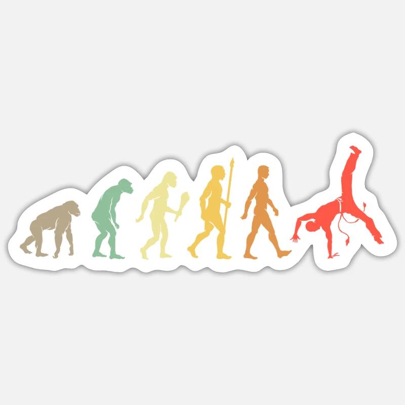 Capoeira Evolution Capoeira Kämpfer Geschenk - Sticker Größe S (10 x 10 cm) - Mattweiß