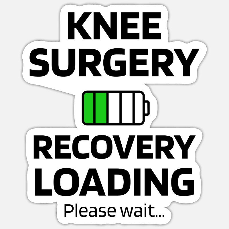 Knee surgery recovery gift Artificial knee - Sticker size S (10 x 10 cm) - white matte