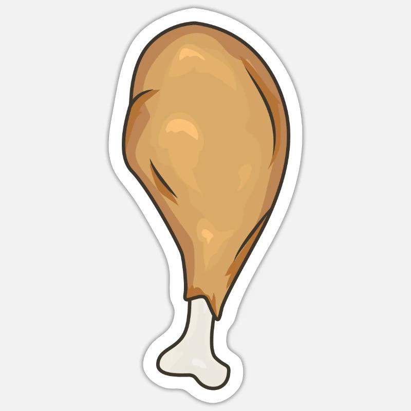 Cuisse de poulet Aile de poulet - Sticker taille S (10 x 10 cm) - blanc mat