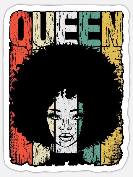 Königin schwarz Mädchen Magie Balck Stolz afrikanischen Afro - Sticker Größe S (10 x 10 cm) - Mattweiß