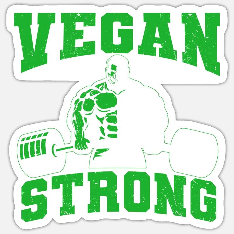 Conception de musculation végétalienne Sticker taille S (10 x 10 cm)