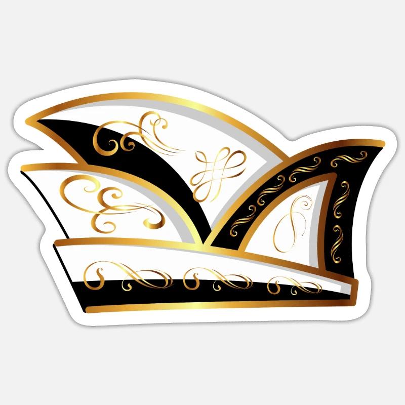 Casquette de comité noir cadeau de carnaval Sticker taille S (10 x 10 cm)