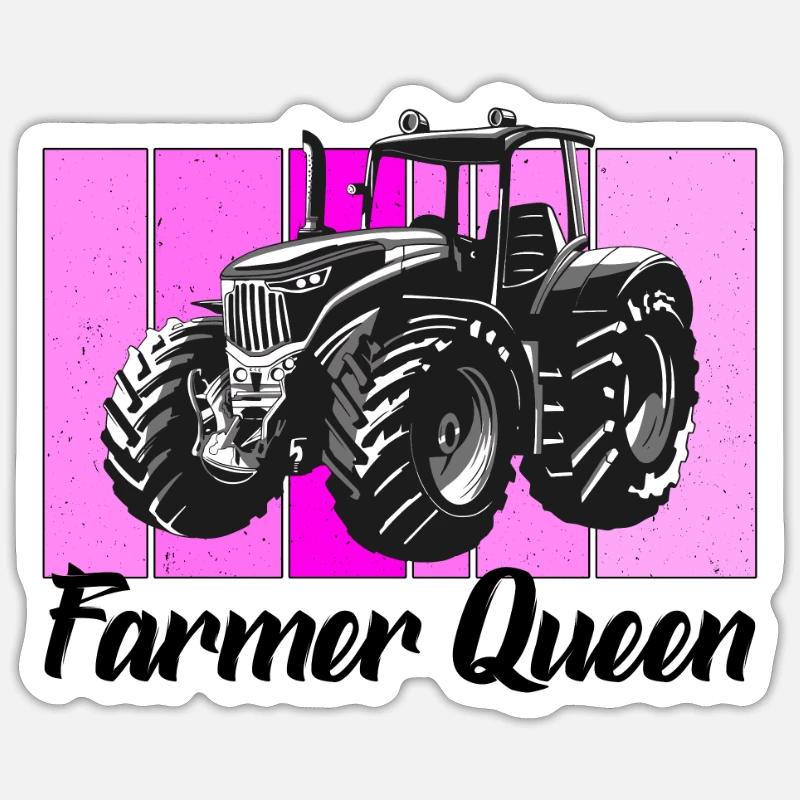 Farmer queen - Sticker Größe S (10 x 10 cm) - Mattweiß