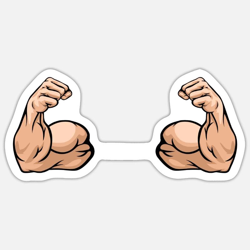 biceps - Sticker taille S (10 x 10 cm) - blanc mat
