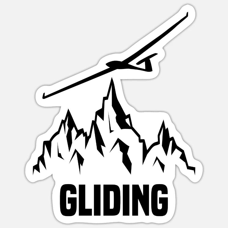 Glider glider pilot soaring - Sticker size S (10 x 10 cm) - white matte