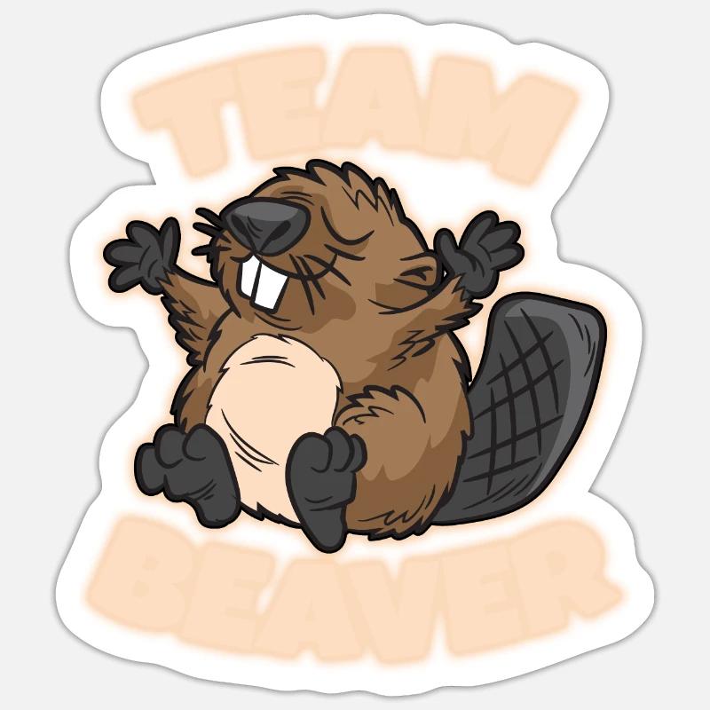 Team Beaver - Sticker size S (10 x 10 cm) - white matte