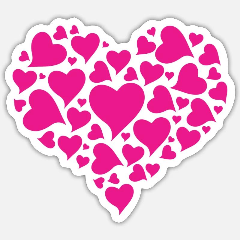 Saint-Valentin, Saint-Valentin, Saint-Valentin - Sticker taille S (10 x 10 cm) - blanc mat
