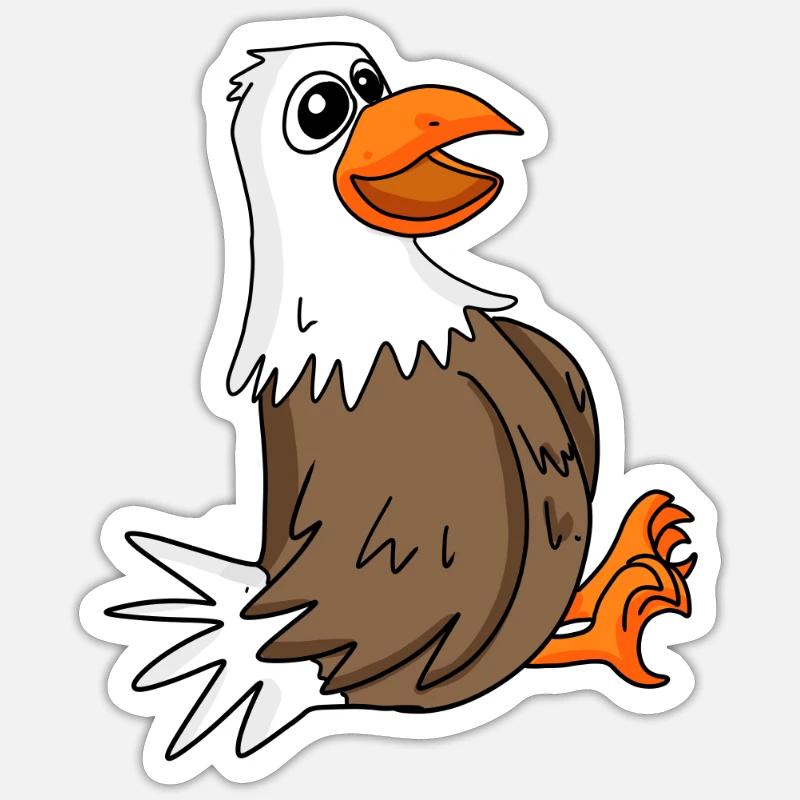 Mouette mignon - Sticker taille S (10 x 10 cm) - blanc mat