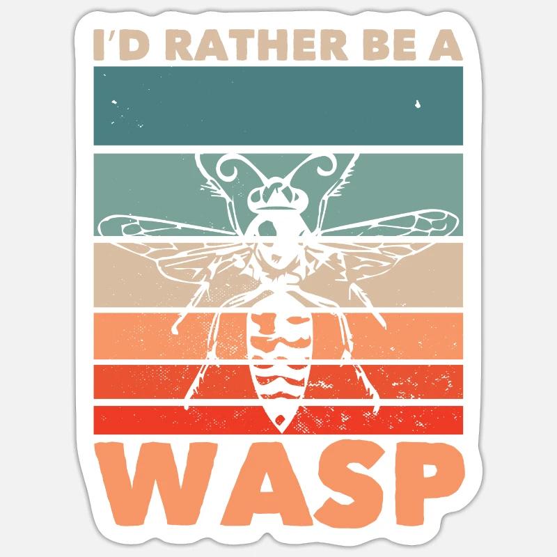 WASP Wasp Wasp Bee - Sticker size S (10 x 10 cm) - white matte