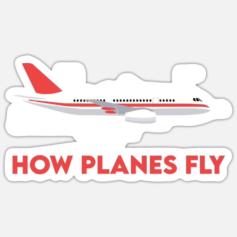 How Planes Fly Magic Pilot Gift - Sticker size S (10 x 10 cm) - white matte