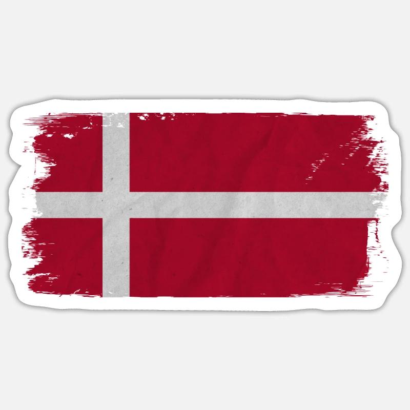 Drapeau danemark Sticker taille S (10 x 10 cm)