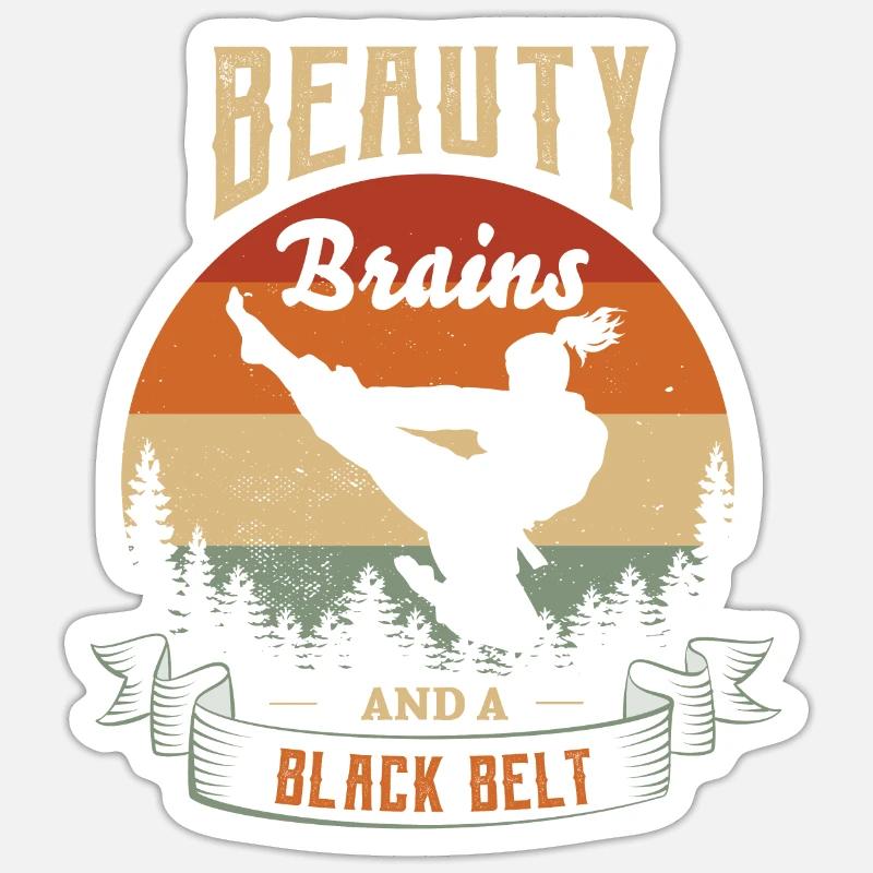 Conception de karaté pour un combattant de karaté Sticker taille S (10 x 10 cm)