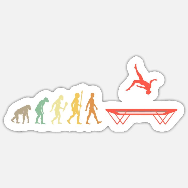 Vintage Trampolin Springen Evolution Springen Sticker Größe S (10 x 10 cm)