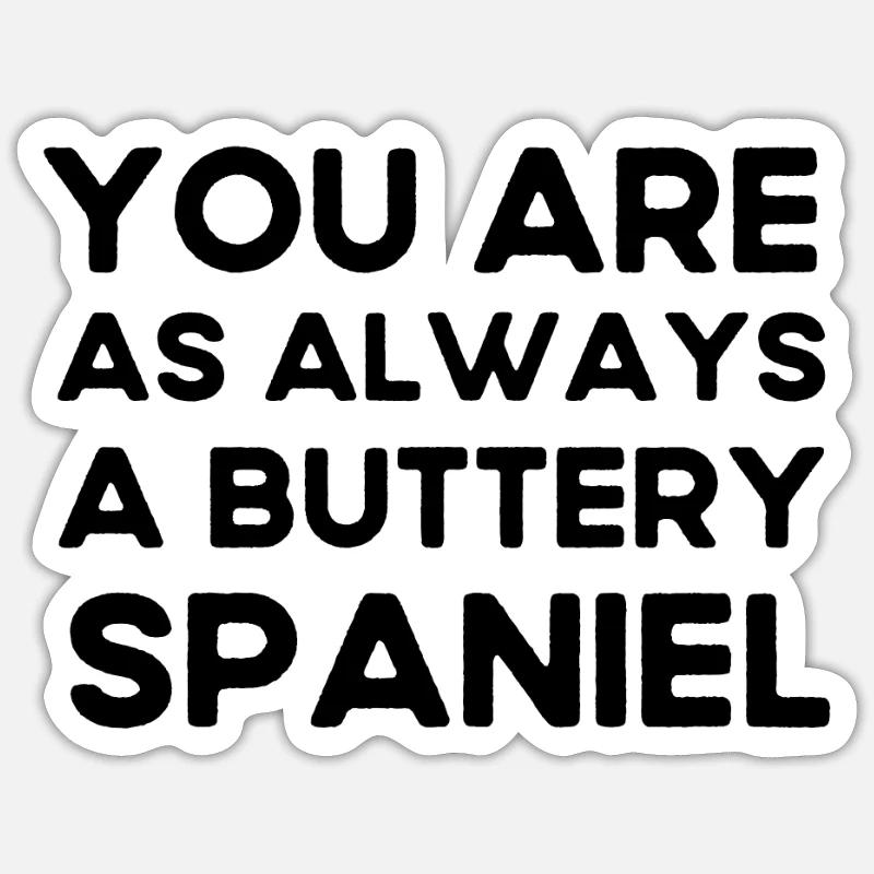 Bob Mortimer Train Guy - Buttery spaniel Meme Gift Sticker size S (10 x 10 cm)