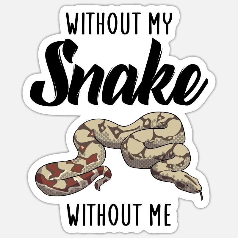 sans mon serpent sans moi - Sticker taille S (10 x 10 cm) - blanc mat