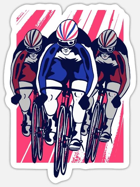 Radsport Team Sportrennen - Sticker Größe S (10 x 10 cm) - Mattweiß