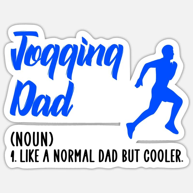 jogging dad - Sticker size S (10 x 10 cm) - white matte