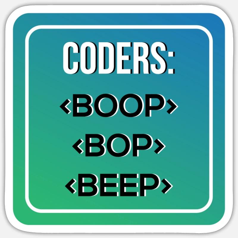 Coder S BOOP BOP BEEP Sticker Größe S (10 x 10 cm)