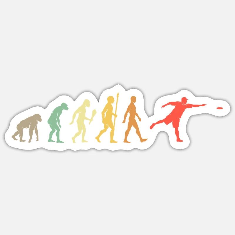 Vintage Disc Golf Evolution Frisbee Geschenk Sticker Größe S (10 x 10 cm)