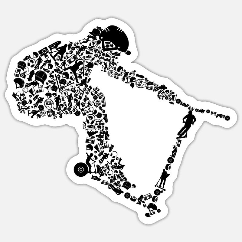 Scooter - Sticker taille S (10 x 10 cm) - blanc mat