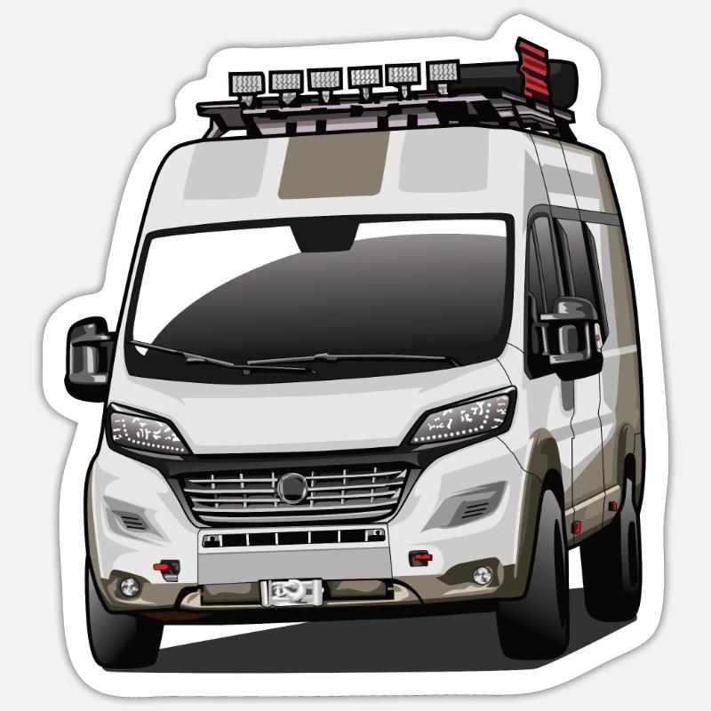 Campervan from the front - Sticker size S (10 x 10 cm) - white matte