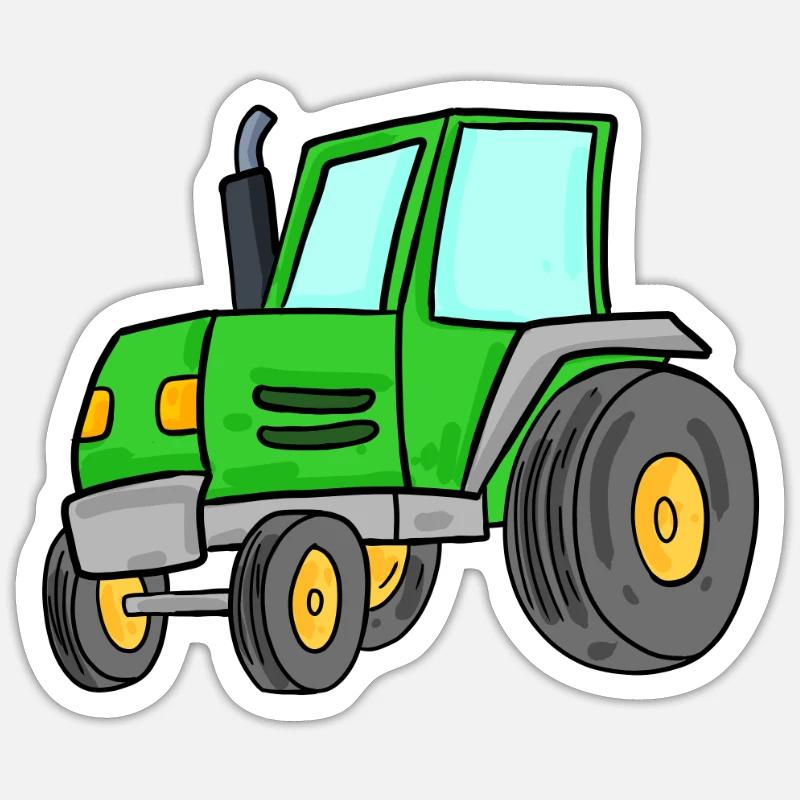 tractor - Sticker size S (10 x 10 cm) - white matte