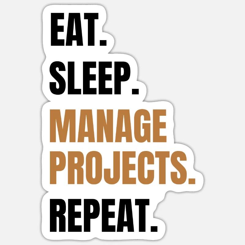Chef de projet cadeau drôle de gestion de projet - Sticker taille S (10 x 10 cm) - blanc mat