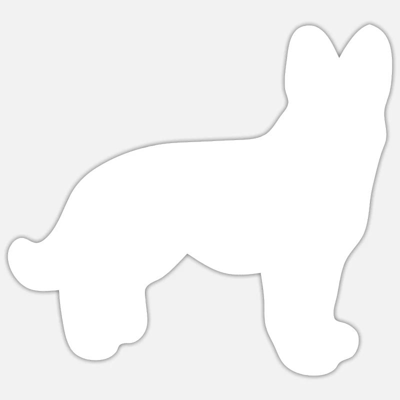 DeutscherSchäferhund - Sticker taille S (10 x 10 cm) - blanc mat