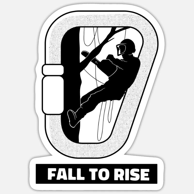 Baumkletterer Baumpfleger Arborist Baumpflege - Sticker Größe S (10 x 10 cm) - Mattweiß