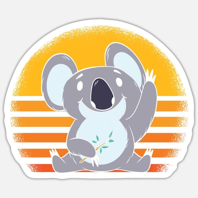 Koalabär Retro - Sticker taille S (10 x 10 cm) - blanc mat