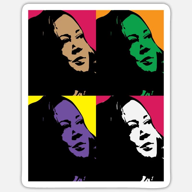 Kamala Harris - Sticker taille S (10 x 10 cm) - blanc mat