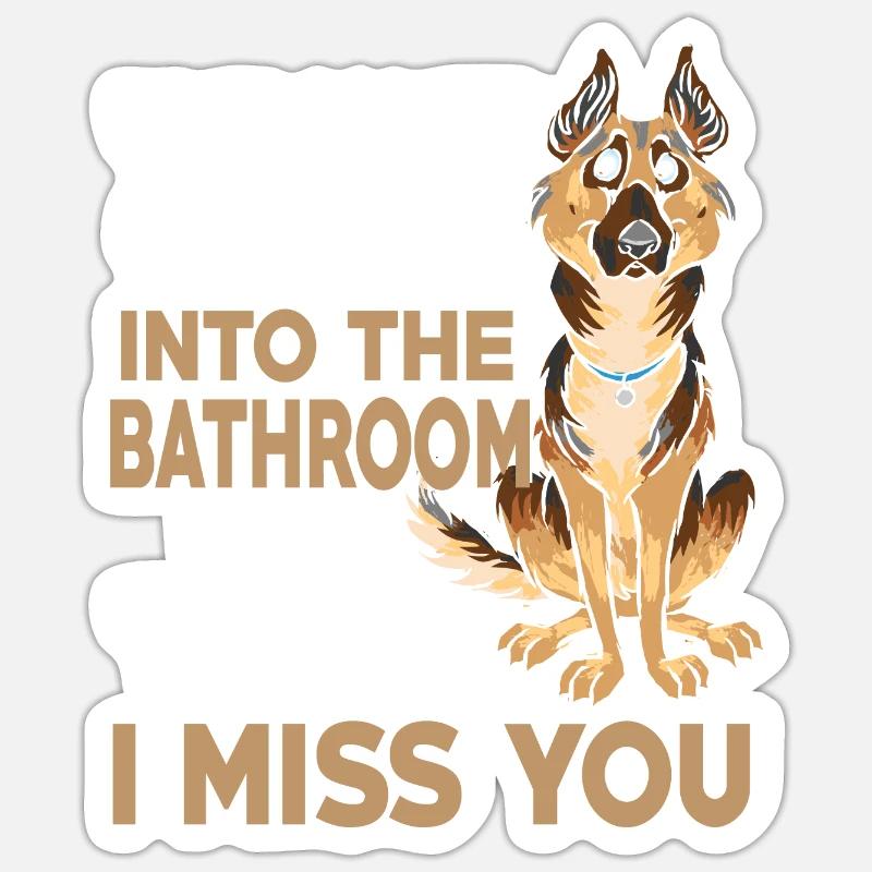 Deutscherschäferhund - Sticker Größe S (10 x 10 cm) - Mattweiß