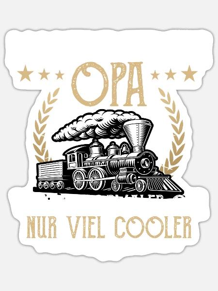 Modeleisenbahn Opa - Sticker Größe S (10 x 10 cm) - Mattweiß