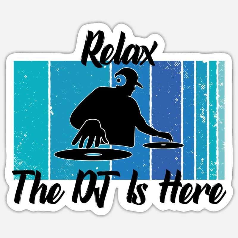 the dj is here - Sticker Größe S (10 x 10 cm) - Mattweiß