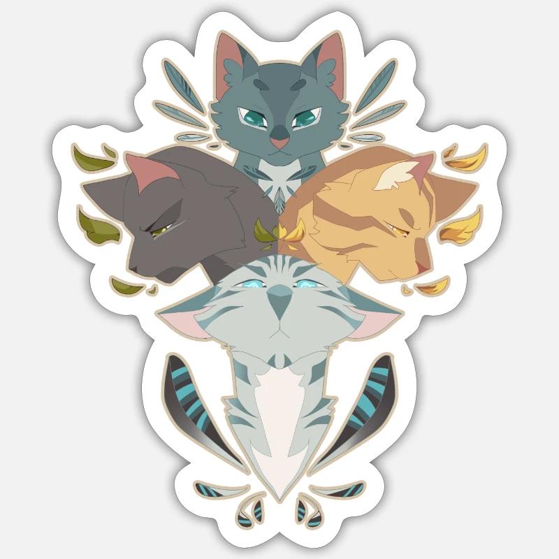 Jayfeather Häherfeder Chat Gris Warrior Cats - Sticker taille S (10 x 10 cm) - blanc mat