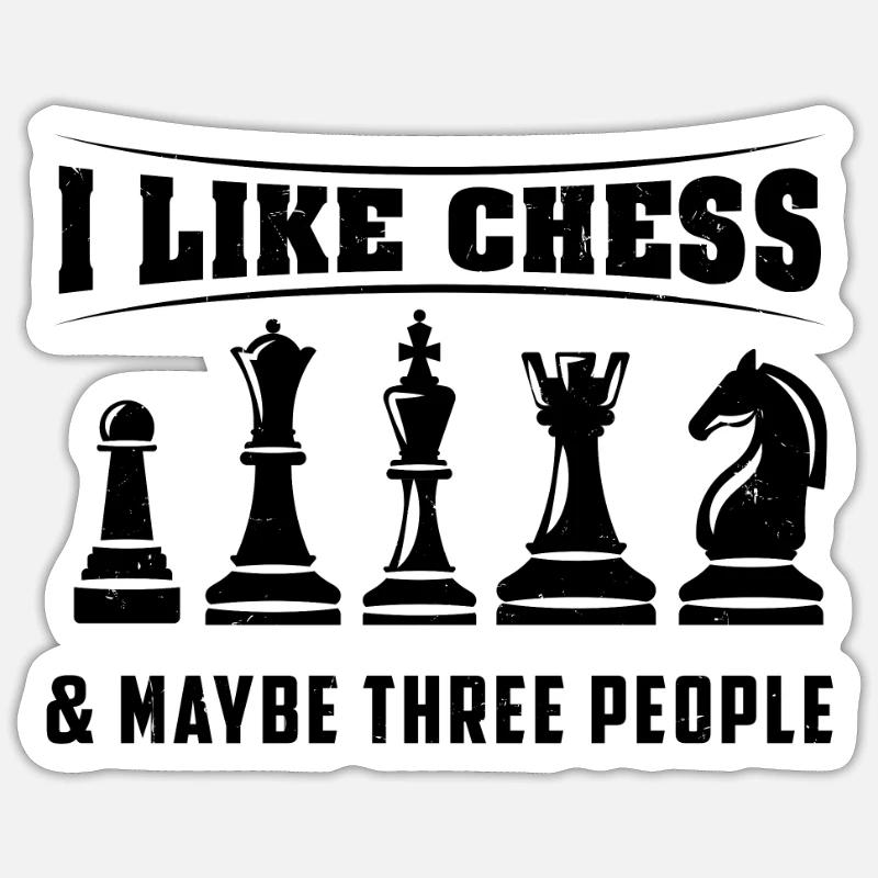 Chess - I Like Chess - Sticker size S (10 x 10 cm) - white matte