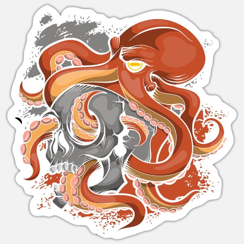 Octopus Squid Octopus Sticker size S (10 x 10 cm)