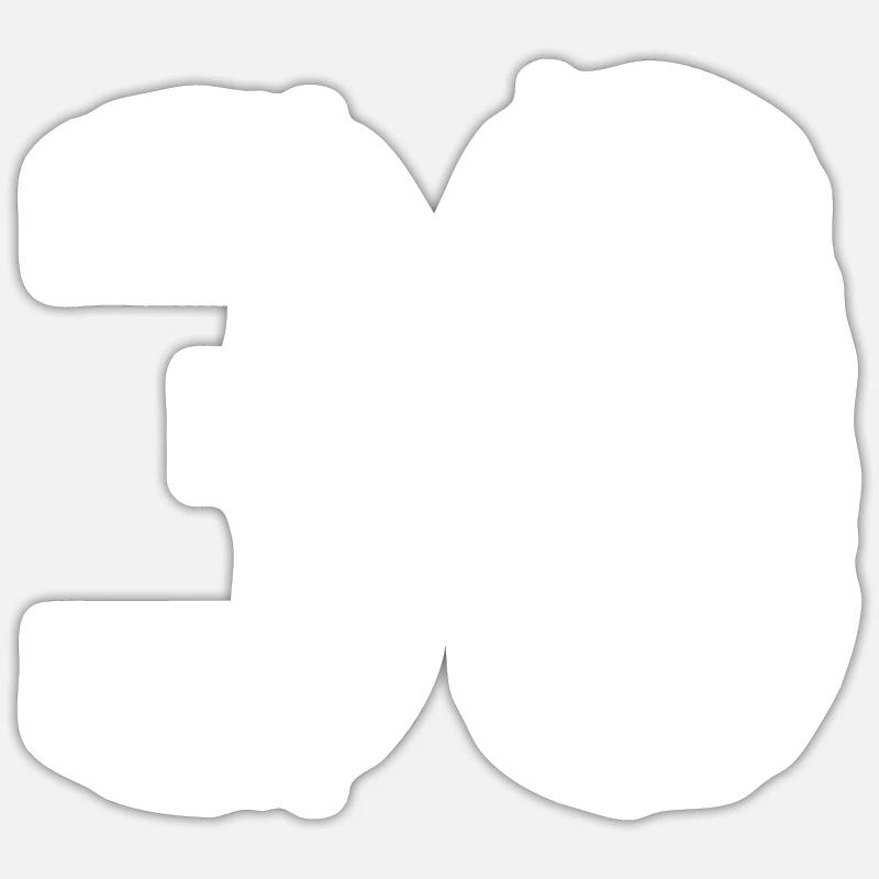 Numéro 30 - Sticker taille S (10 x 10 cm) - blanc mat