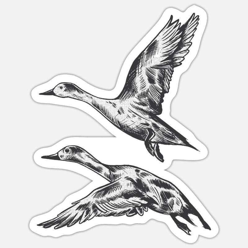 Flight duck Sticker size S (10 x 10 cm)