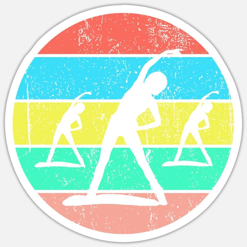 Conception de sport d'aérobic rétro Sticker taille S (10 x 10 cm)