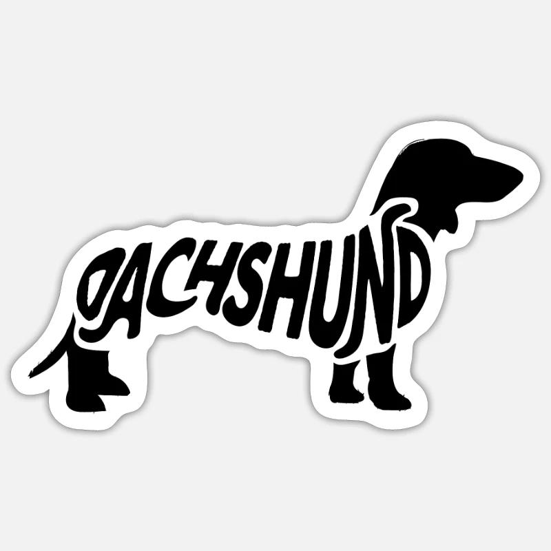 teckel - Sticker taille S (10 x 10 cm) - blanc mat