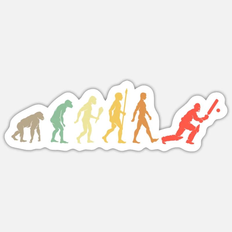Vintage Cricket Evolution Cricket Player Gift Idea Sticker size S (10 x 10 cm)